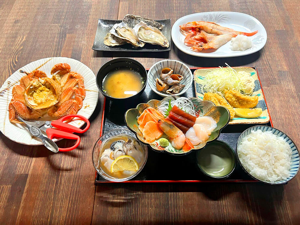 猿蟹合戦プラン - 毛がにと牡蠣、刺身など厚岸の海の幸